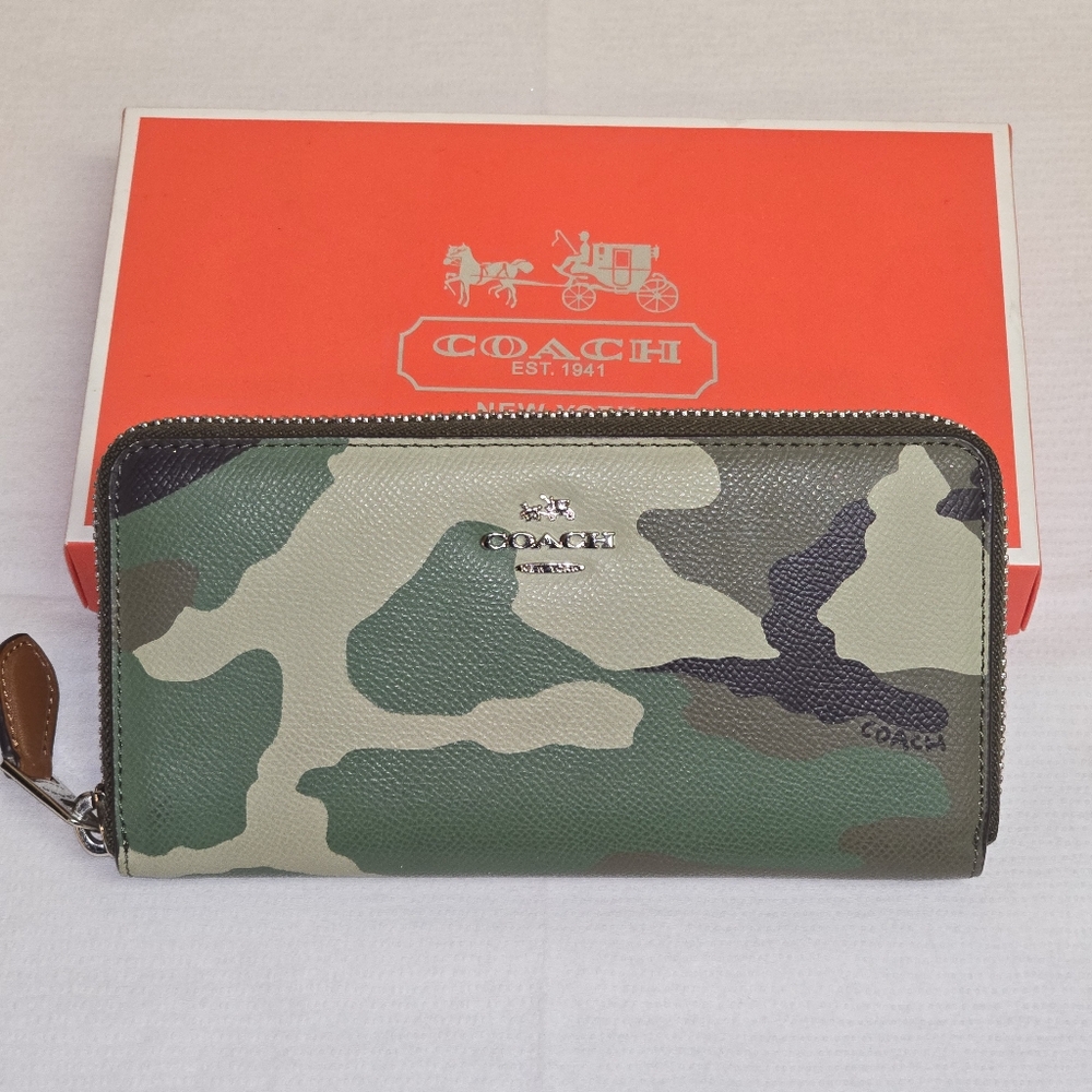 Coach Camo Zip Around Wallet